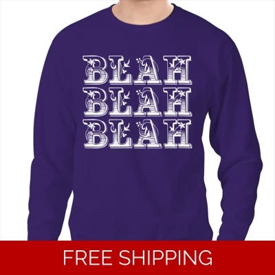 Le Studio Classic Long Sleeves Shirt Blah Blah Blah